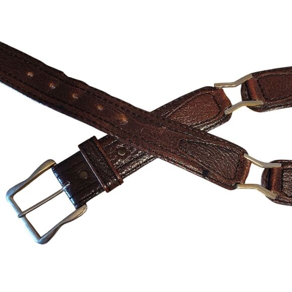 VTG Brown Hand Finished Tooled Steerhide Leather Western Belt Men's 42 - Picture 6 of 11
